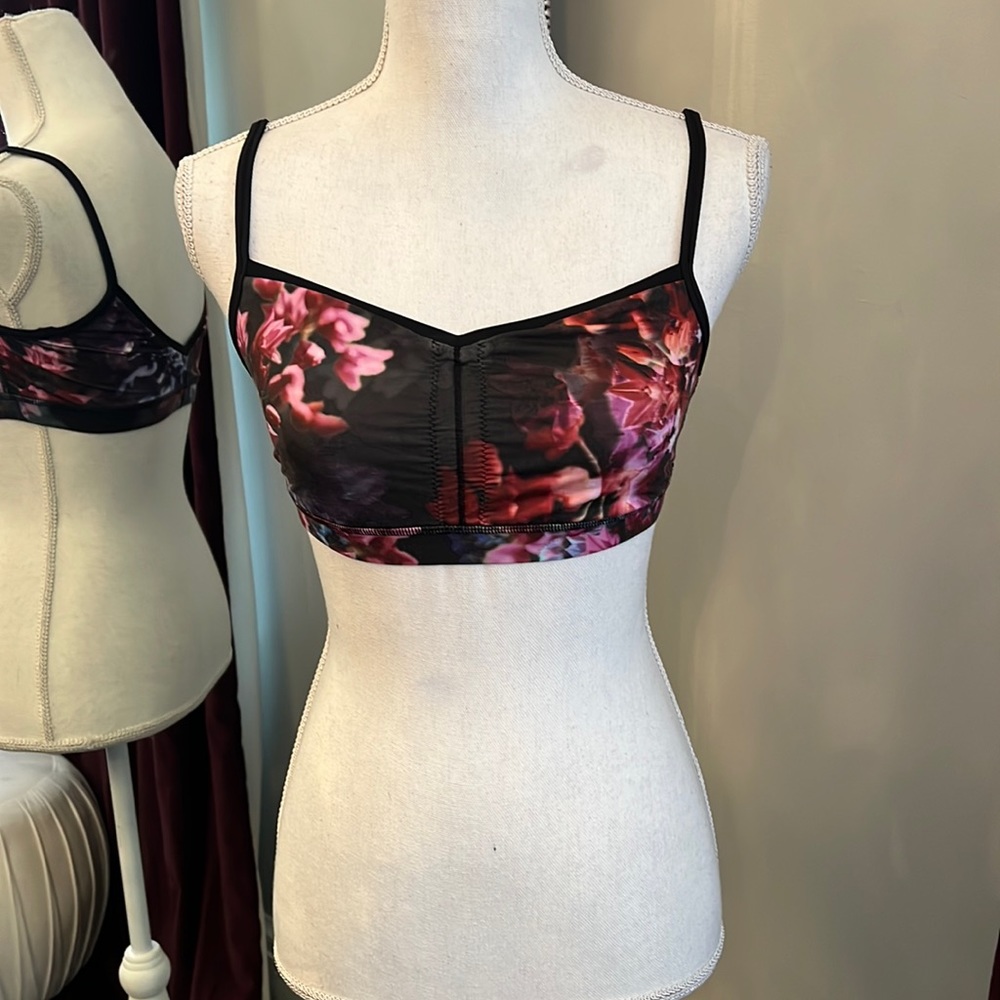 lululemon athletica Floral Sports Bra - Black and Pink